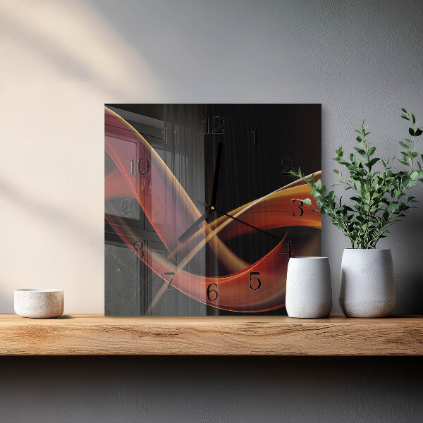 Vierkante glazen wandklok Abstractie