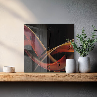 Vierkante glazen wandklok Abstractie