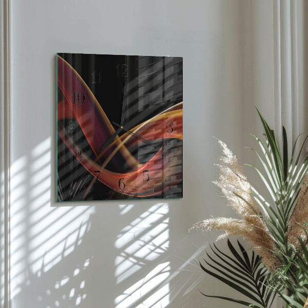 Vierkante glazen wandklok Abstractie