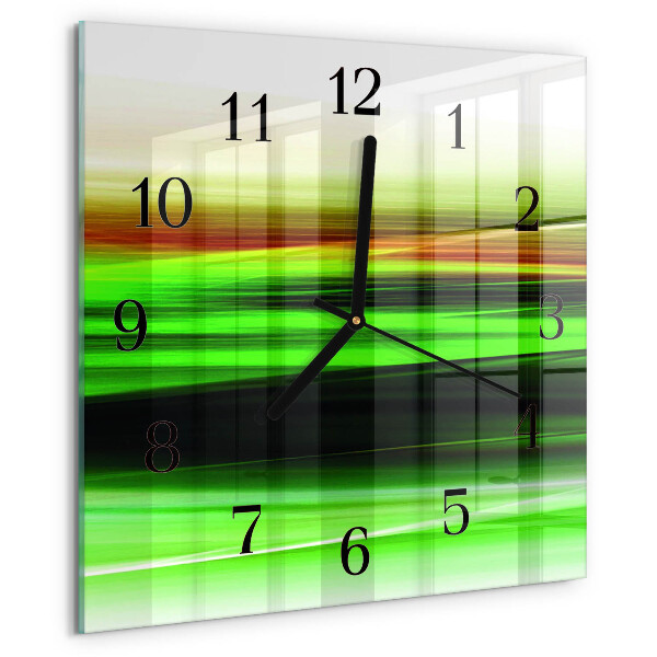 Vierkante glazen wandklok Abstractie