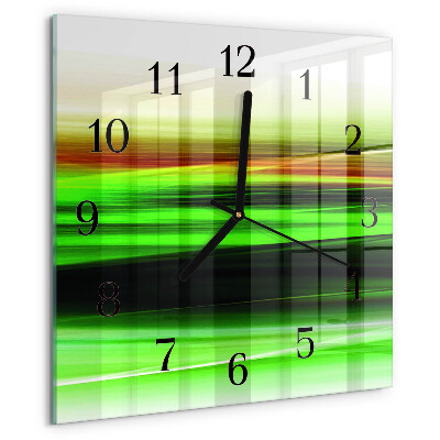 Vierkante glazen wandklok Abstractie