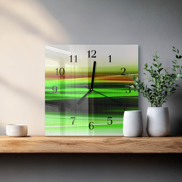 Vierkante glazen wandklok Abstractie