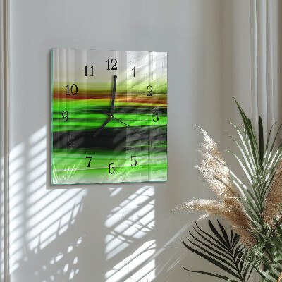 Vierkante glazen wandklok Abstractie