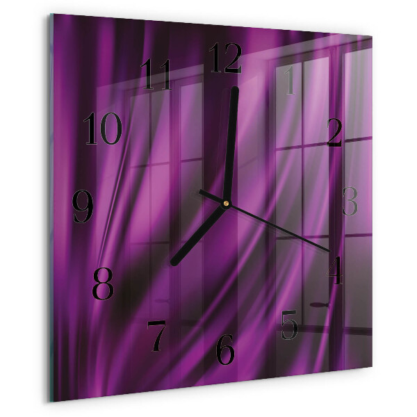 Vierkante glazen wandklok Abstractie
