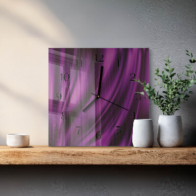 Vierkante glazen wandklok Abstractie