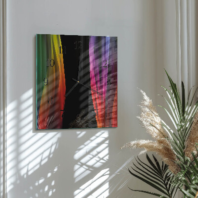 Vierkante glazen wandklok Abstractie