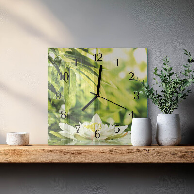 Vierkante glazen wandklok Natuur