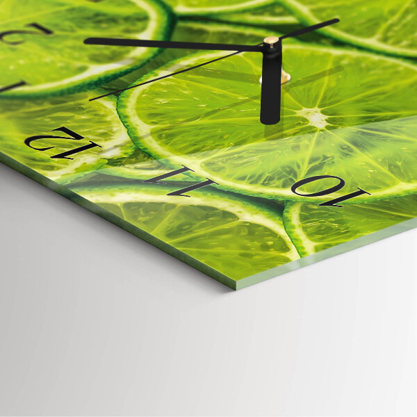 Vierkante glazen wandklok Calciumcarbonaat