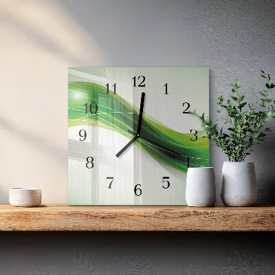 Vierkante glazen wandklok Abstractie