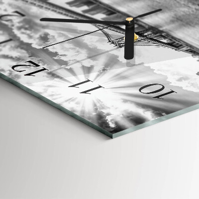 Vierkante glazen wandklok Brug