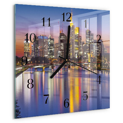 Vierkante glazen wandklok Horizon