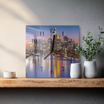 Vierkante glazen wandklok Horizon