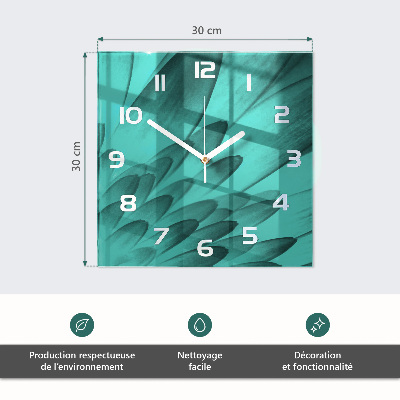 Vierkante glazen wandklok Stenen