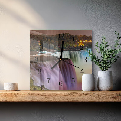 Vierkante glazen wandklok Waterval
