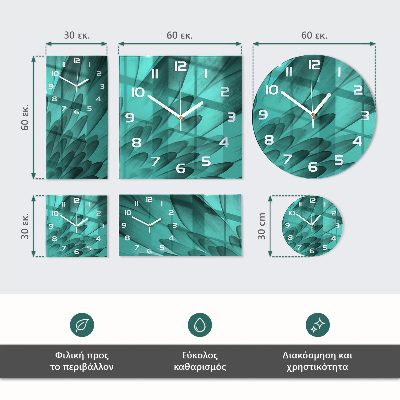 Vierkante glazen wandklok Stad van Bruggen