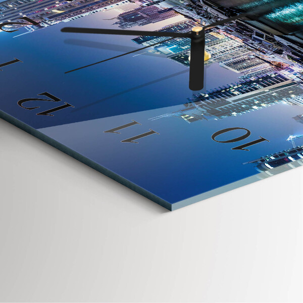 Vierkante glazen wandklok Horizon