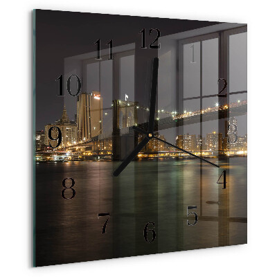Vierkante glazen wandklok Horizon