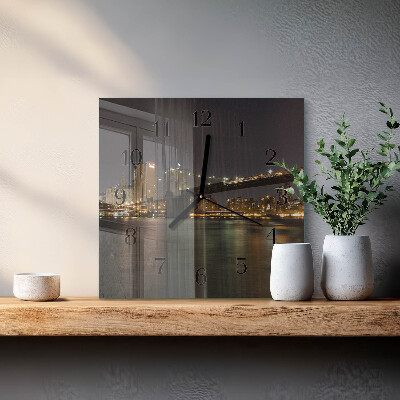 Vierkante glazen wandklok Horizon