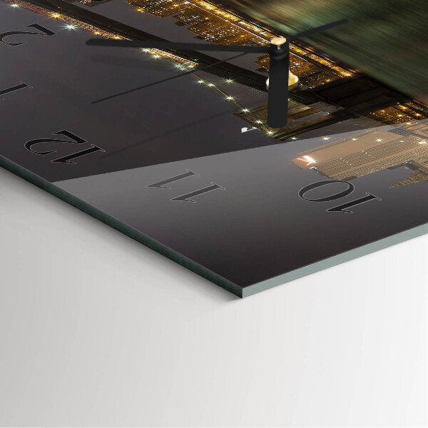 Vierkante glazen wandklok Horizon