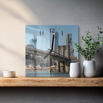 Vierkante glazen wandklok Horizon