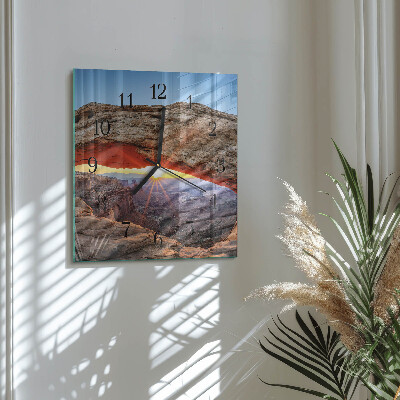 Vierkante glazen wandklok Grand Canyon