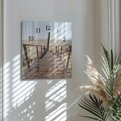 Vierkante glazen wandklok Pier