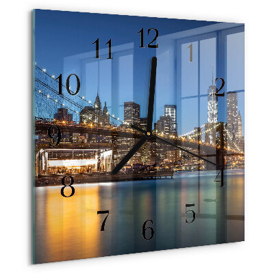 Vierkante glazen wandklok Horizon