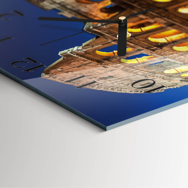 Vierkante glazen wandklok Colosseum