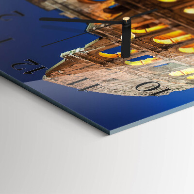 Vierkante glazen wandklok Colosseum