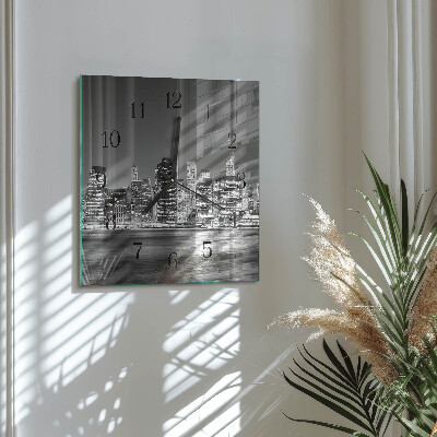 Vierkante glazen wandklok Horizon