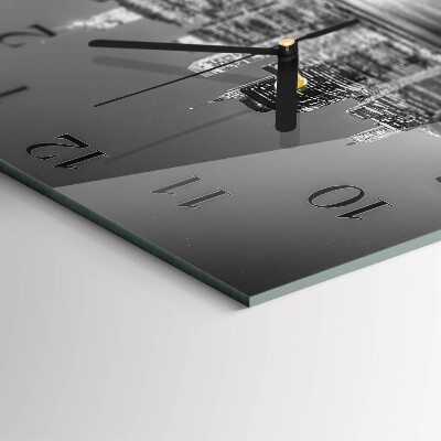 Vierkante glazen wandklok Horizon