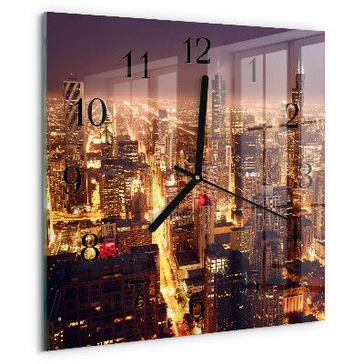 Vierkante glazen wandklok Horizon