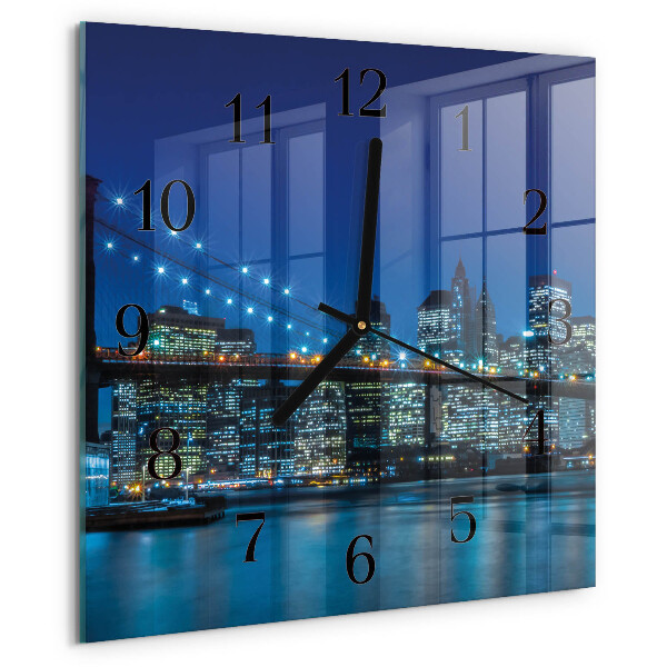 Vierkante glazen wandklok Horizon