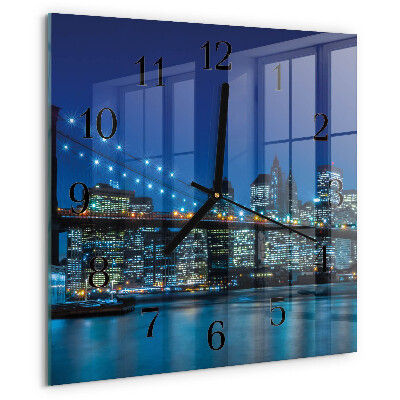 Vierkante glazen wandklok Horizon
