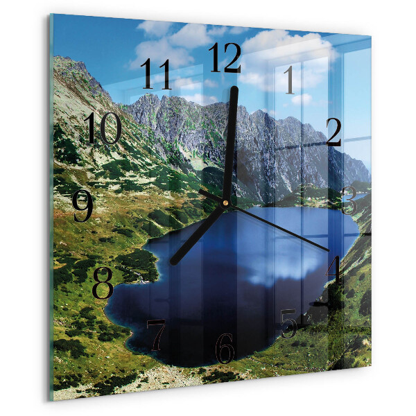 Vierkante glazen wandklok Morskie Oko