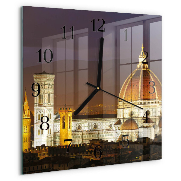 Vierkante glazen wandklok Basiliek