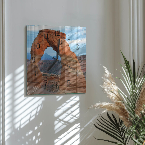 Vierkante glazen wandklok Grand Canyon