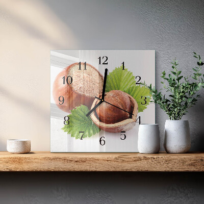 Vierkante glazen wandklok Zandstenen
