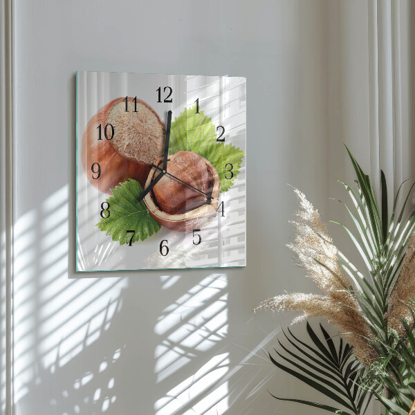 Vierkante glazen wandklok Zandstenen