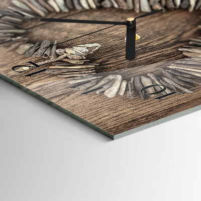 Vierkante glazen wandklok Hart