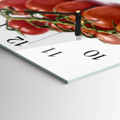 Vierkante glazen wandklok Tomaten