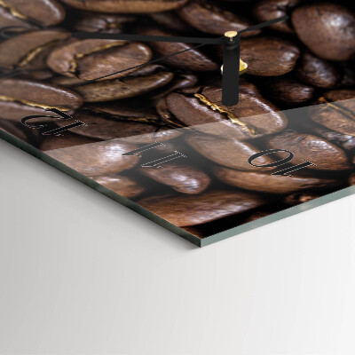 Vierkante glazen wandklok Koffie