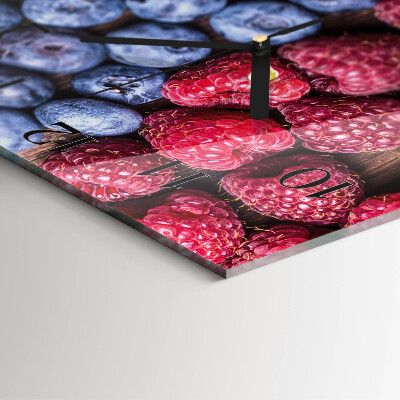Vierkante glazen wandklok Bosvruchten