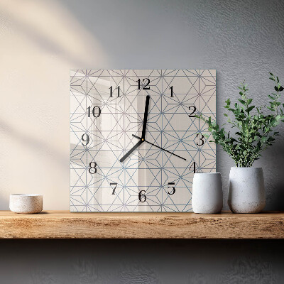 Vierkante glazen wandklok Geometrisch patroon