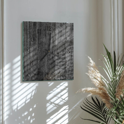 Vierkante glazen wandklok Hout