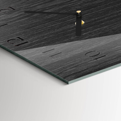 Vierkante glazen wandklok Hout