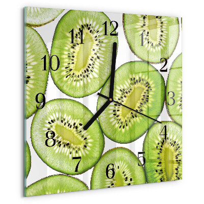 Vierkante glazen wandklok Kiwi