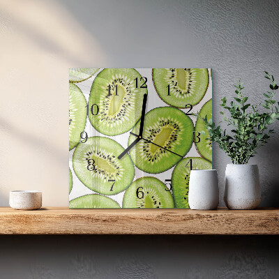 Vierkante glazen wandklok Kiwi