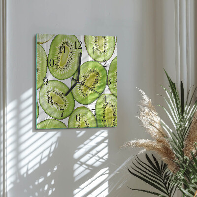 Vierkante glazen wandklok Kiwi