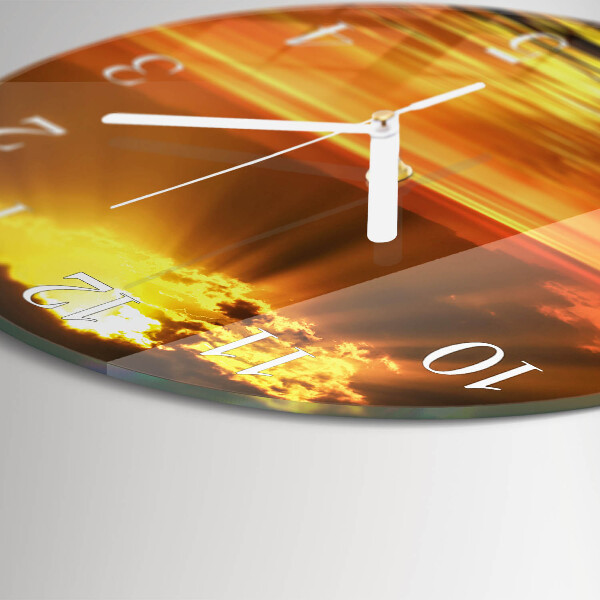 Ronde glazen klok Zonsondergang